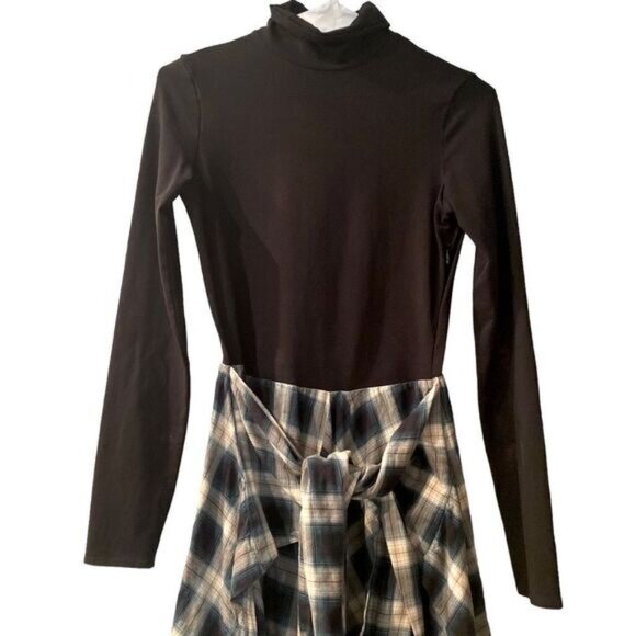 Maje Long Sleeve Shirt Dress Plaid Bottom Size US Small Eu 36 - Picture 4 of 6